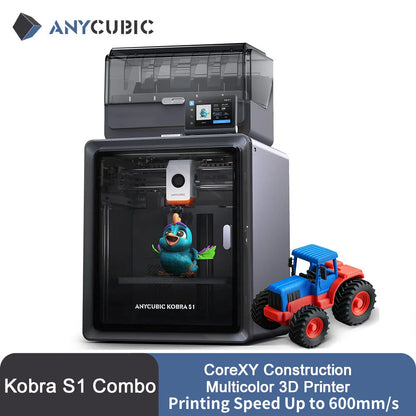 Multi-Color CoreXY 3D Printer — 250×250×250 mm (9.8×9.8×9.8 in), Up to 600 mm/s, Auto-Leveling, Wi‑Fi, ±0.1 mm Precision
