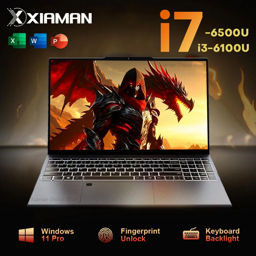15.6-inch FHD Laptop Windows 11 — Intel Core i7 or i3, 16GB RAM, Up to 2TB SSD, Fingerprint Unlock, Backlit Keyboard