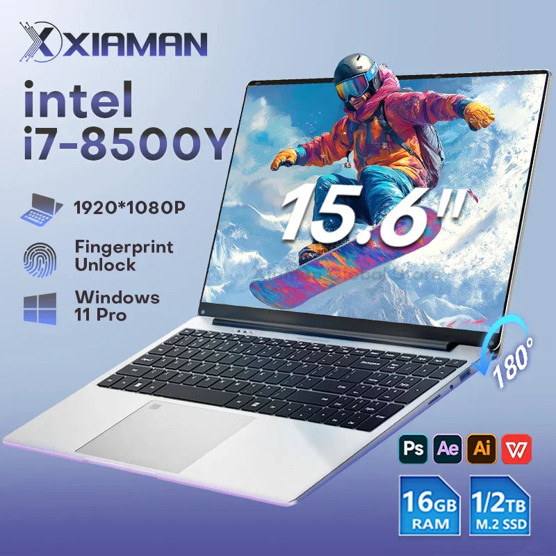 15.6-inch (39.6 cm) Windows 11 Pro Laptop — Intel Core i7, 16GB RAM, 1TB/2TB SSD, Fingerprint, 1920x1080 IPS