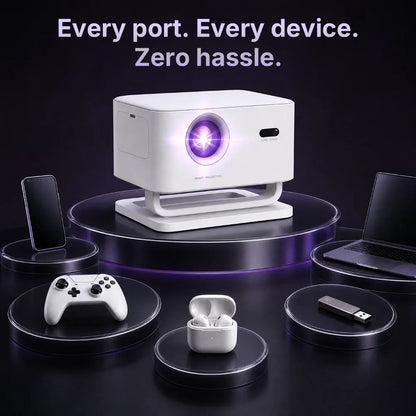 LYNCast Smart 4K Projector, AI Picture Enhancement, X4AR, Android14, WIFI6, BT5.4, Home Theater, Perfect for TV Series, Movies, Gaming, Anime, Sports, K-Dramas, Concerts, Portable Projector