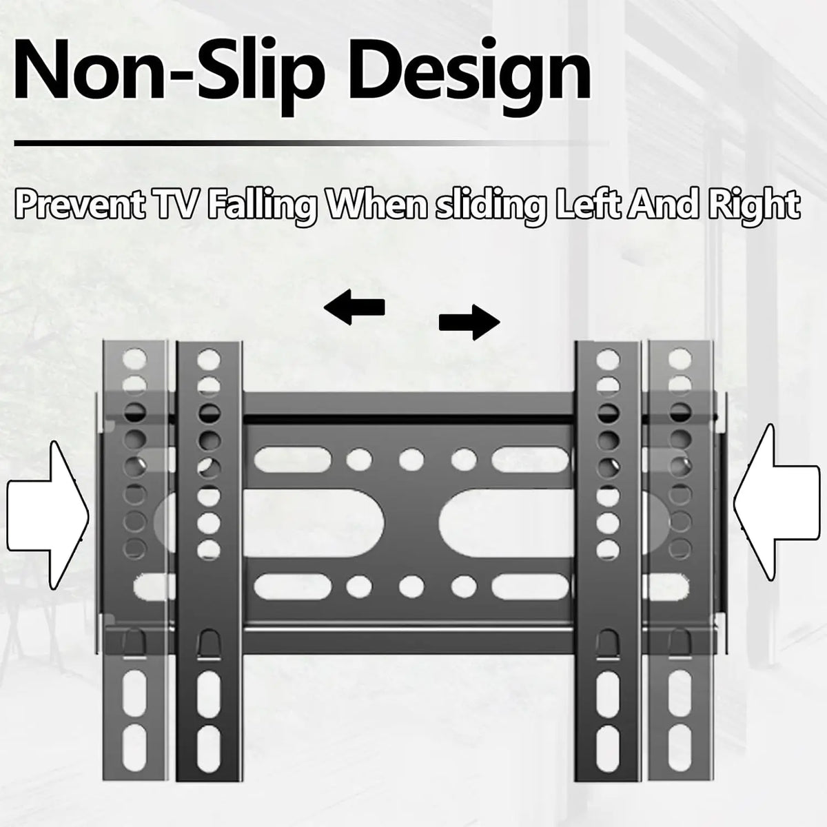 TV mount with non-slip design feature on a light gray background