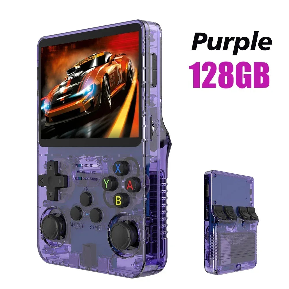 Retro Handheld Video Game Console Linux Portable Pocket Player, 3.5-inch (89 mm) IPS Screen, 64GB/128GB, 15,000+ Games, Mini HDMI