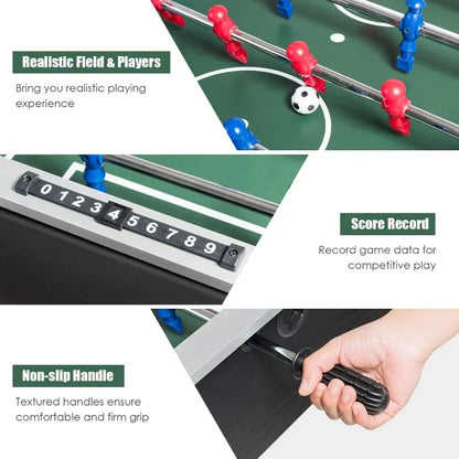 48-Inch (122 cm) Foosball Table – 4-Player Wooden Arcade-Style Soccer Game Table with 2 Balls and Scorekeepers
