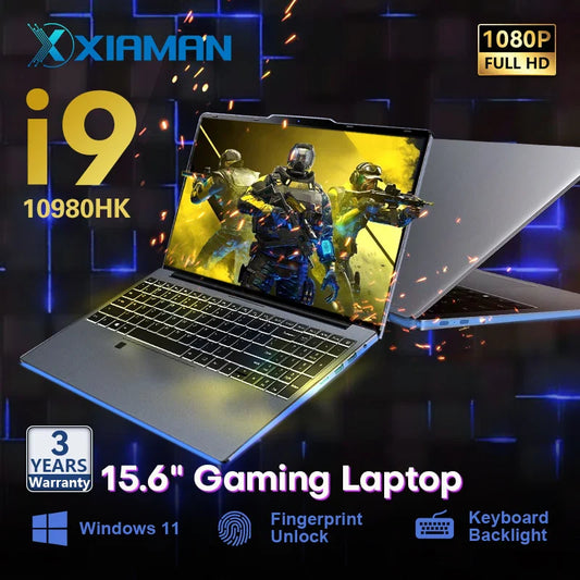 15.6" (39.6 cm) Gaming Laptop — Intel Core i9, 16GB RAM, 1TB SSD, 1080p IPS, Windows 11, Fingerprint Reader, Backlit Keyboard