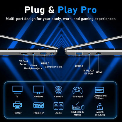 15.6-inch (39.6 cm) Gaming Laptop Intel Core i9 Windows 11 Pro 16GB DDR4 1TB SSD IPS FHD 1920x1080 Fingerprint Backlit Keyboard