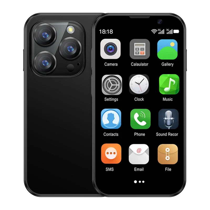 Mini 3.0-inch (7.6 cm) Android 9 Smartphone — 2GB RAM 16GB ROM, Dual SIM, 3G, Type-C, Face Unlock