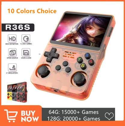 Retro Handheld Video Game Console Linux Portable Pocket Player, 3.5-inch (89 mm) IPS Screen, 64GB/128GB, 15,000+ Games, Mini HDMI