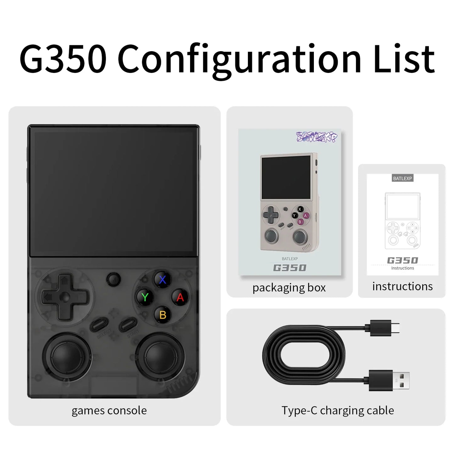 Retro Handheld Game Console 3.5-inch IPS 640x480 Linux 64-bit Quad-Core Portable Pocket Player 64GB 4000+ Games