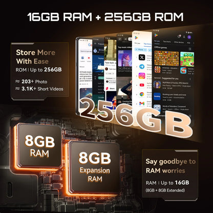 5G Smartphone Android 15 – Dimensity 7025 Octa-Core, 6.88-inch 120Hz IPS, 16GB (8+8) RAM & 256GB, 64MP Triple Camera, 5100mAh 33W Fast Charge