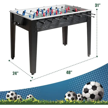48-Inch (122 cm) Foosball Table – 4-Player Wooden Arcade-Style Soccer Game Table with 2 Balls and Scorekeepers