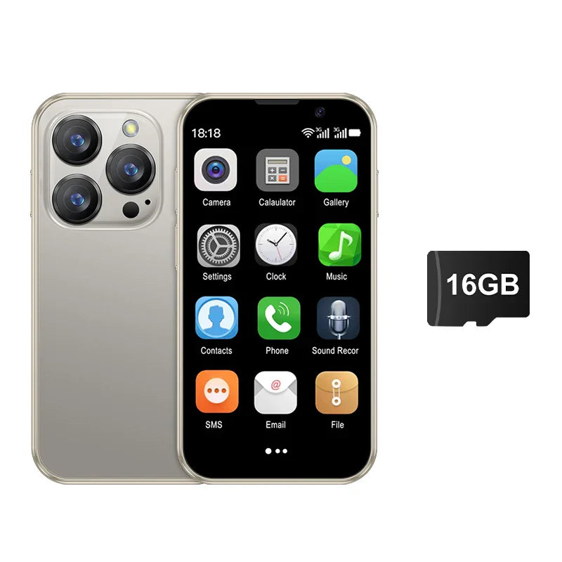 Mini 3.0-inch (7.6 cm) Android 9 Smartphone — 2GB RAM 16GB ROM, Dual SIM, 3G, Type-C, Face Unlock