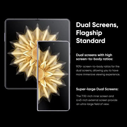 Foldable 7.92" (201 mm) LTPO OLED 120Hz Smartphone, Flagship 4nm Processor, 50MP Triple Rear Cameras, 5000mAh, 66W Fast Charge, NFC