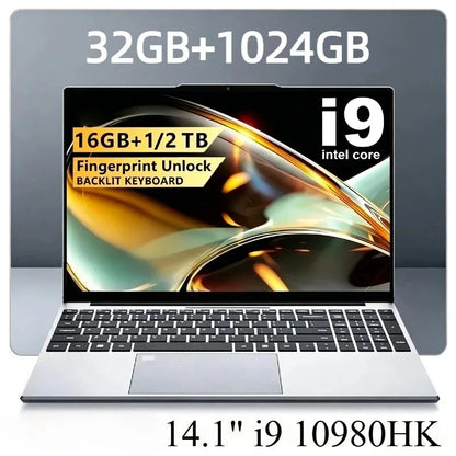 Intel Core i9 10980HK 14.1 Pro Laptop 8C16T 2.4-5.3GHz 16MB 45W 32GB RAM 2TB M.2 SSD Gaming Notebook Office Fast New