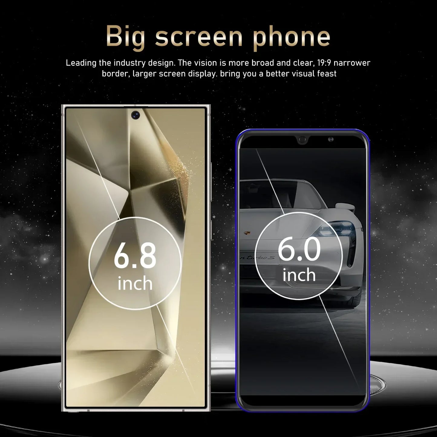 Android Smartphone 6.8-inch (17.3 cm) 8GB RAM 256GB ROM Dual SIM 48MP+24MP Cameras 6000mAh Battery Google Play