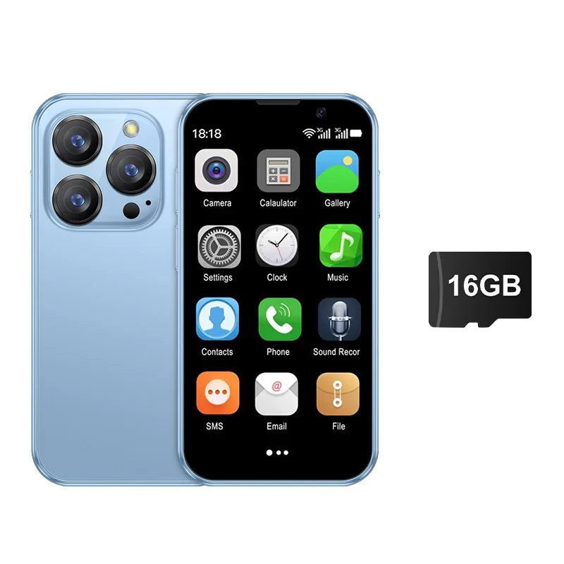 Mini 3.0-inch (7.6 cm) Android 9 Smartphone — 2GB RAM 16GB ROM, Dual SIM, 3G, Type-C, Face Unlock