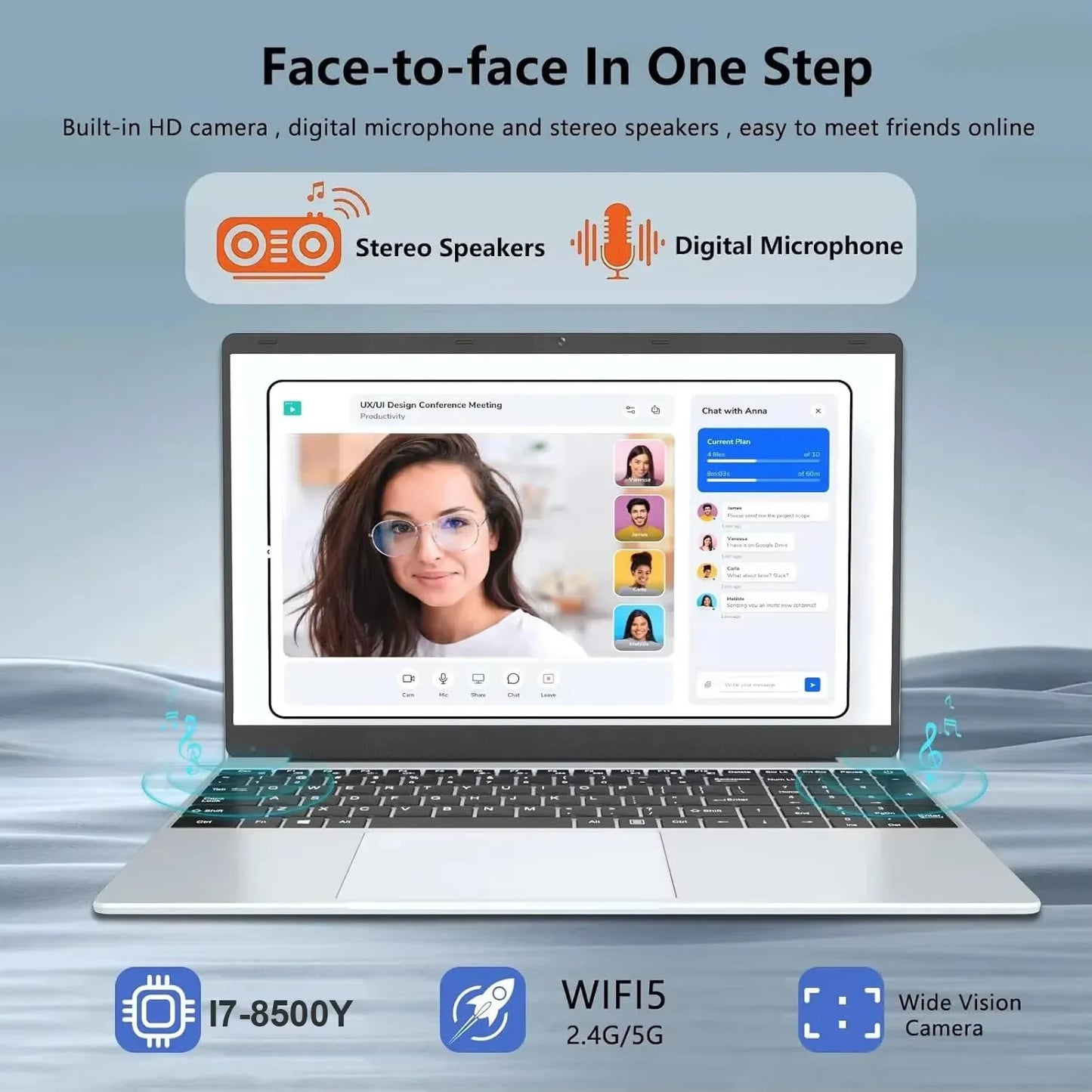 15.6" (39.6 cm) Laptop - Intel Core i7, 16GB RAM, 1TB SSD, Windows 11, Fingerprint Reader, Full HD Notebook