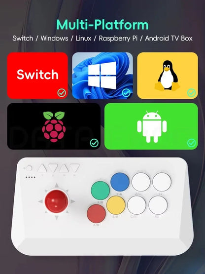 DATA FROG 2.4G Wireless Arcade Joystick Ergonomic Fight Stick Game Controller For Switch PC Android iOS TV Box
