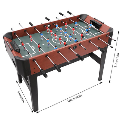 Foosball Table 47.2 x 24 in (120 x 61 cm) - 8-Rod Soccer Game Table with Scoreboard and Ball Storage for Teens & Adults