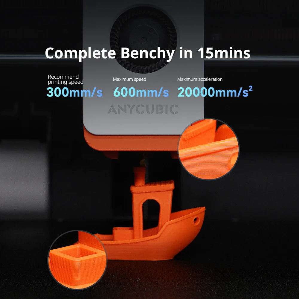 Multi-Color CoreXY 3D Printer — 250×250×250 mm (9.8×9.8×9.8 in), Up to 600 mm/s, Auto-Leveling, Wi‑Fi, ±0.1 mm Precision