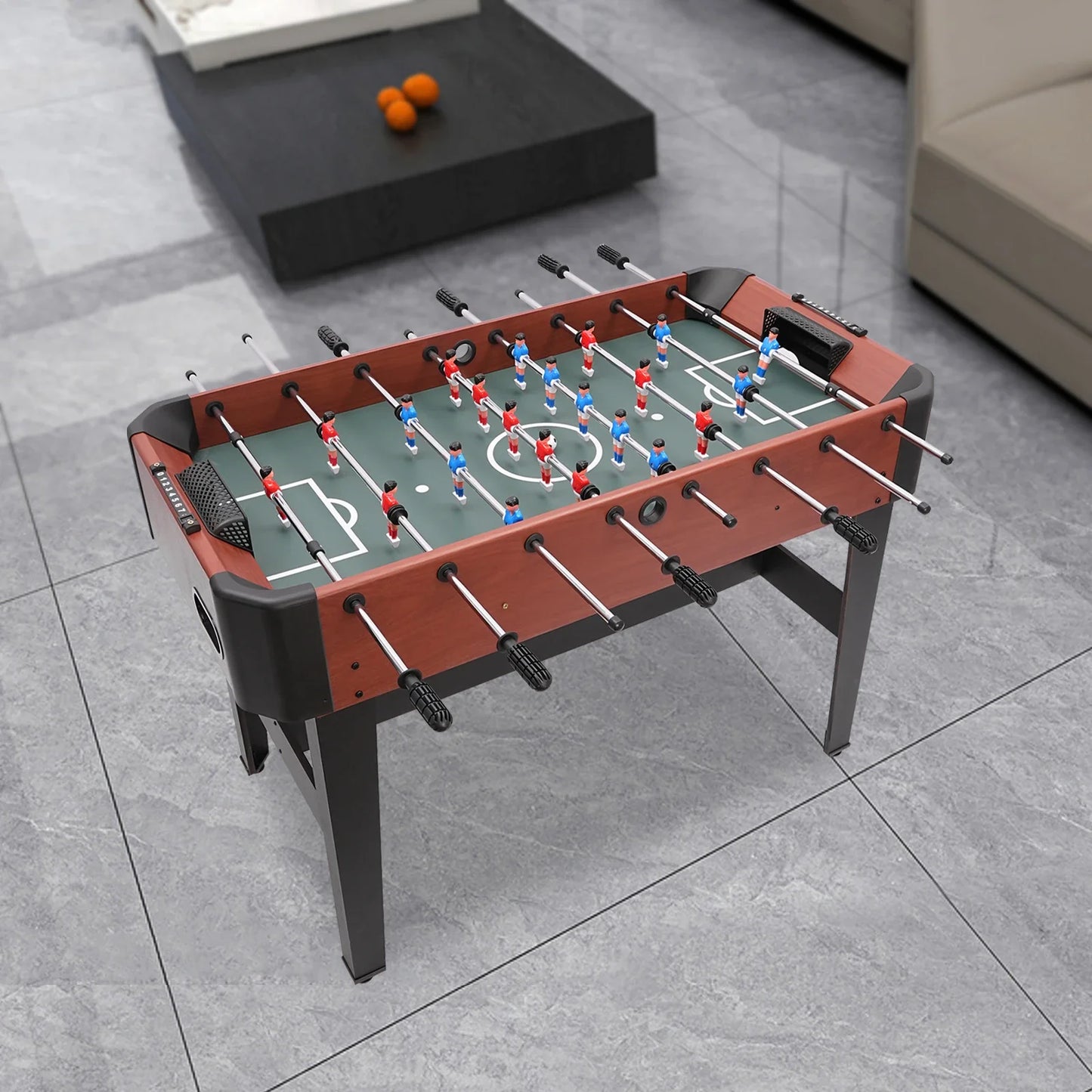 Foosball Table 47.2 x 24 in (120 x 61 cm) - 8-Rod Soccer Game Table with Scoreboard and Ball Storage for Teens & Adults