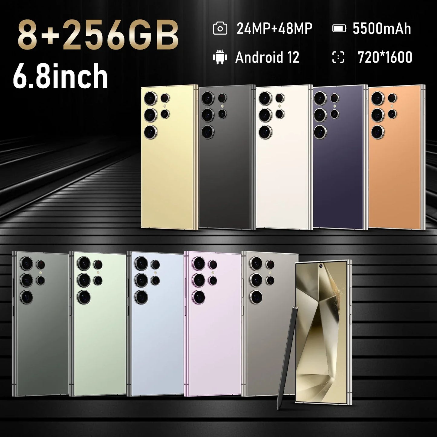 Android Smartphone 6.8-inch (17.3 cm) AMOLED, 8GB RAM, 256GB/512GB/1TB ROM, Dual SIM, 24MP Front & 48MP Rear, 5500mAh, Google Play