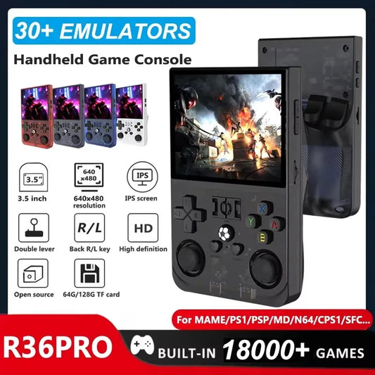Retro Handheld Game Console 3.5-inch IPS Portable Pocket Video Player Dual Joysticks Open Linux 64GB/128GB