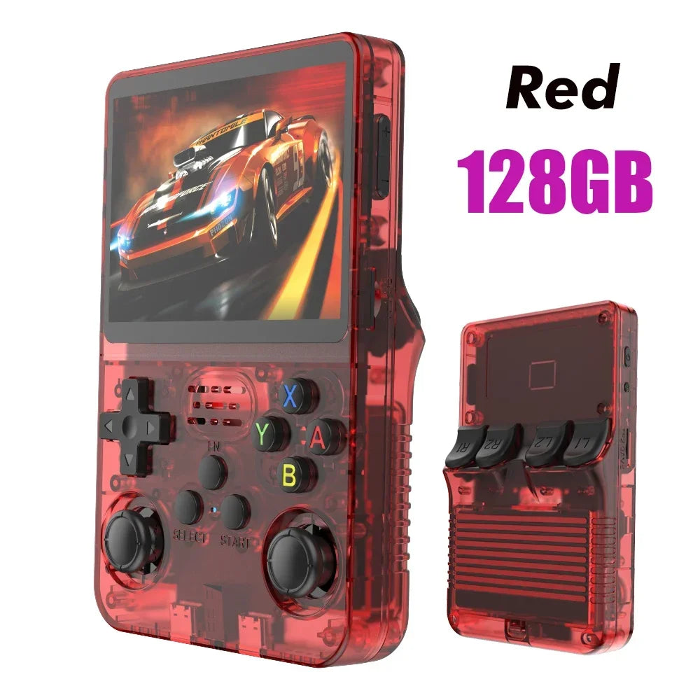 128GB Open-Source Retro Handheld Game Console - 3.5" (8.9 cm) IPS Screen, Linux Pocket Video Player, Orange