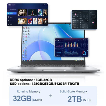 2026 14.1" Portable Laptop Computer Intel Core I9 10980HK Windows 11 Pro 16GB 32GB DDR4 1TB SSD Notebook PC Gaming Laptops