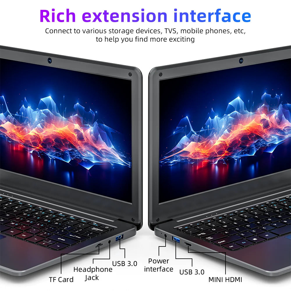 11.6-Inch (29.5 cm) Mini Laptop Intel Celeron N4000 — 8GB RAM, 128/256/1TB SSD (M.2), Windows 11, Pink Portable Ultraslim Pocket Laptop