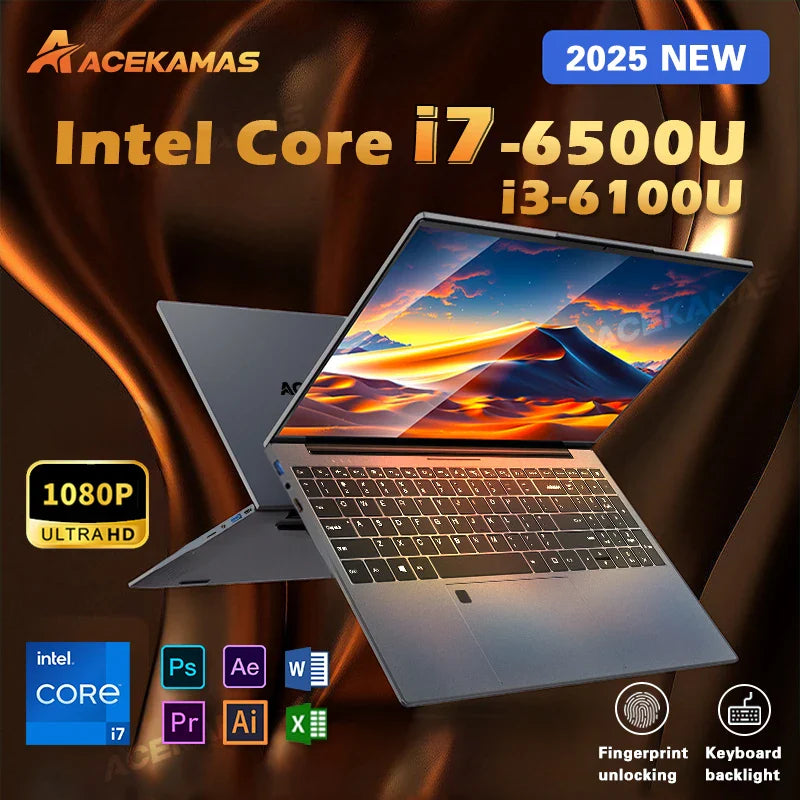 15.6" (39.6 cm) FHD Laptop — Intel Core i7 / i3, Windows 11 Pro, 16GB DDR4, 1TB SSD, IPS, Backlit Keyboard