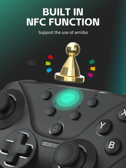 DATA FROG Wireless Bluetooth Game Handle NFC Turbo Adjustable Vibration Gaming Joystick For Switch Handheld Console