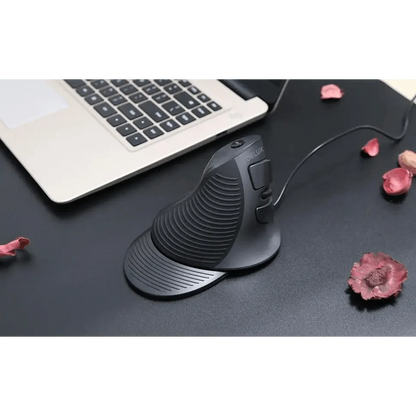 Black Ergonomic Design Vertical Mouse Adjustable DPI Optical Right Hand Mouse Reduce Wrist Pain 6 Buttons Modern Mouse For Computers Laptops PC