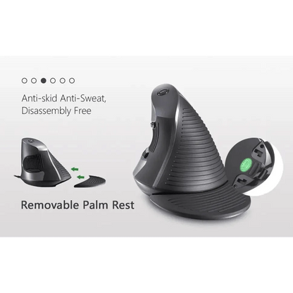 Black Ergonomic Design Vertical Mouse Adjustable DPI Optical Right Hand Mouse Reduce Wrist Pain 6 Buttons Modern Mouse For Computers Laptops PC