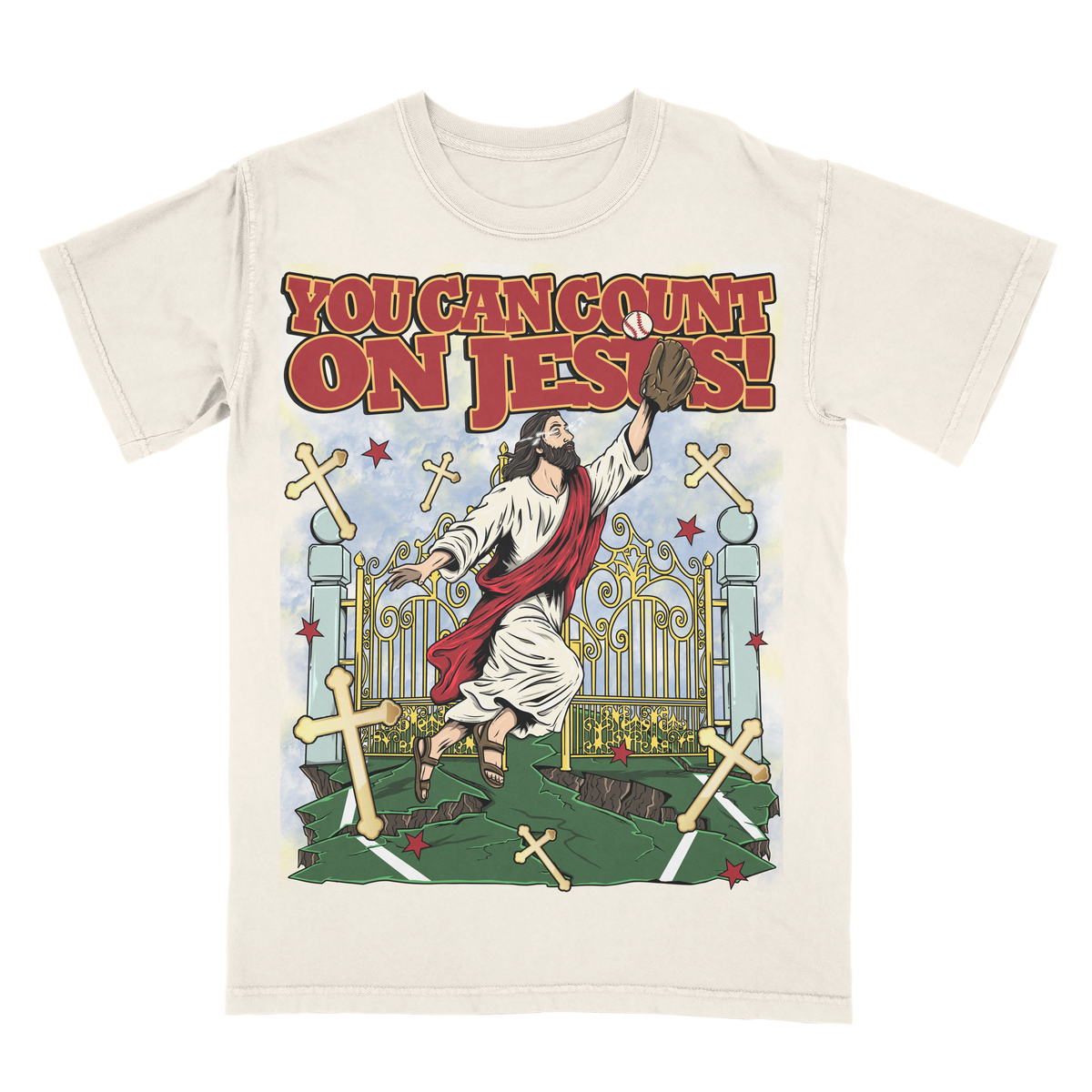 You Can Count On Jesus! Limited Edition Christian Baseball Graphic T-Shirt