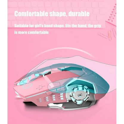 Pink Girly Gaming Mouse 3200DPI Backlight Adjustable 4 Level DPI Wired Women's Mice For Gamers