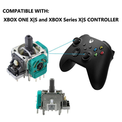Replacement Joystick for Xbox One / Xbox Series S & X Controllers | 3D Analog Thumbsticks Repair Kit with Screwdrivers
