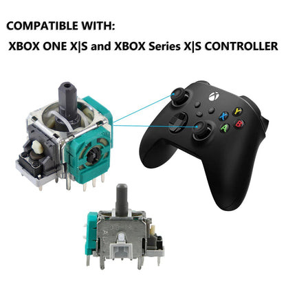 Replacement Joystick for Xbox One / Xbox Series S & X Controllers | 3D Analog Thumbsticks Repair Kit with Screwdrivers