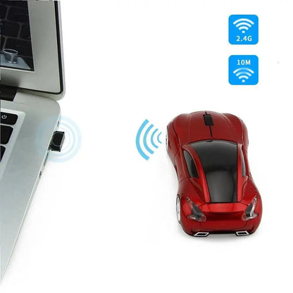 Stylish Wireless Computer Car Shape Mouse Mini 3D Ergonomic PC Gamer Mouse Retro Optical Mice 1600 DPI USB Receiver Suitable for PC/Computer/Laptop