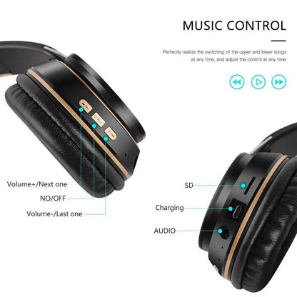 Stylish  Wireless Headphones 3D Stereo Bluetooth Foldable Gaming Headphones With Mic Foldable Lightweight Neckband Headphone For Mobile PC Laptop